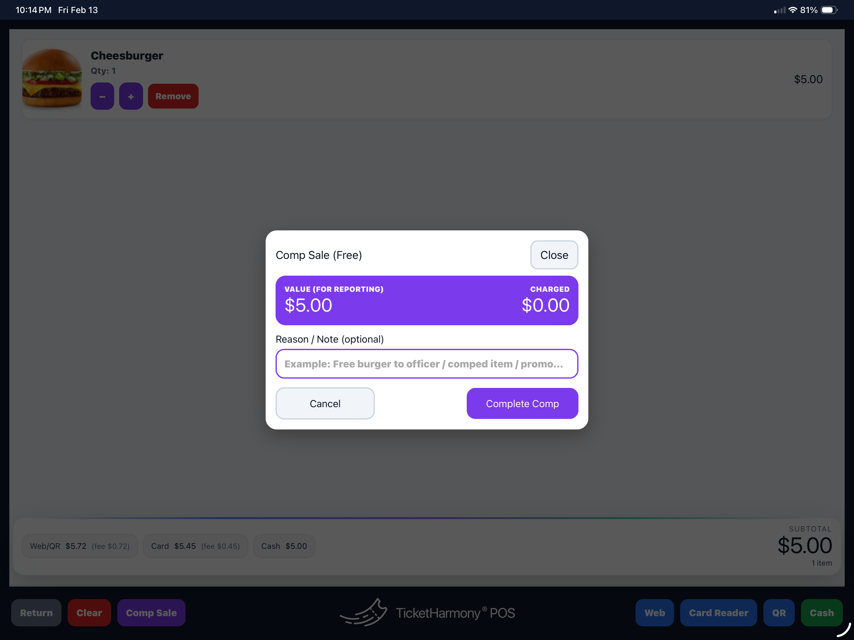 TicketHarmony POS — reporting and filters by date and location