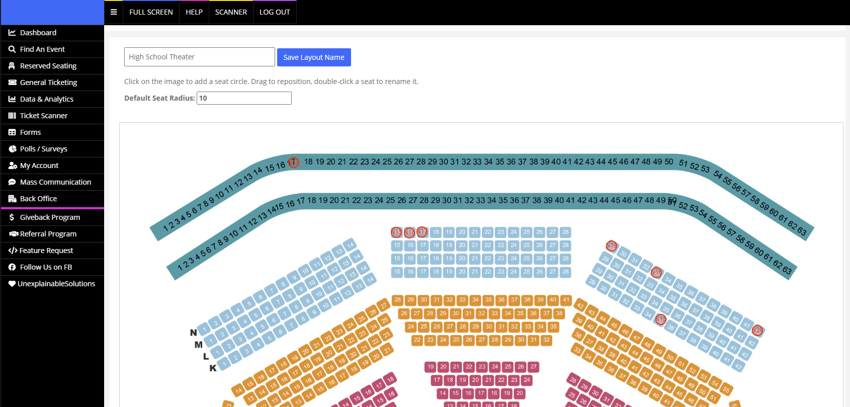 Reserved Ticketing Layout
