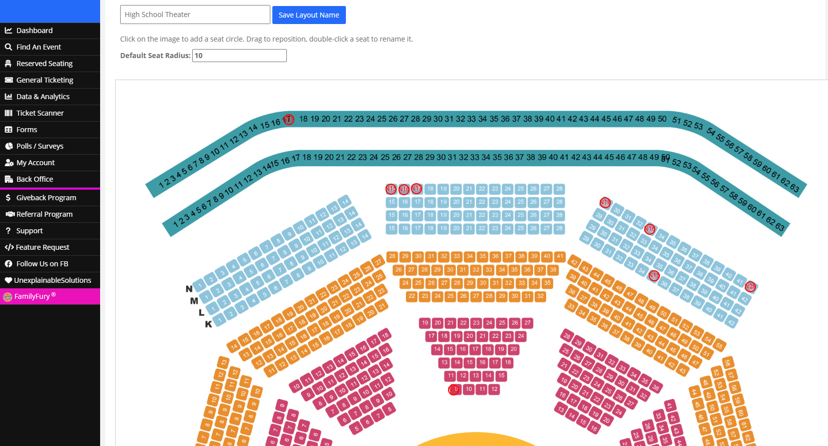 Reserved Seating Layout
